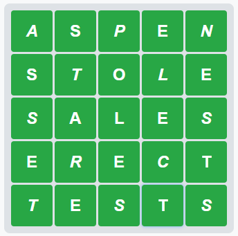 Illustration of a word square